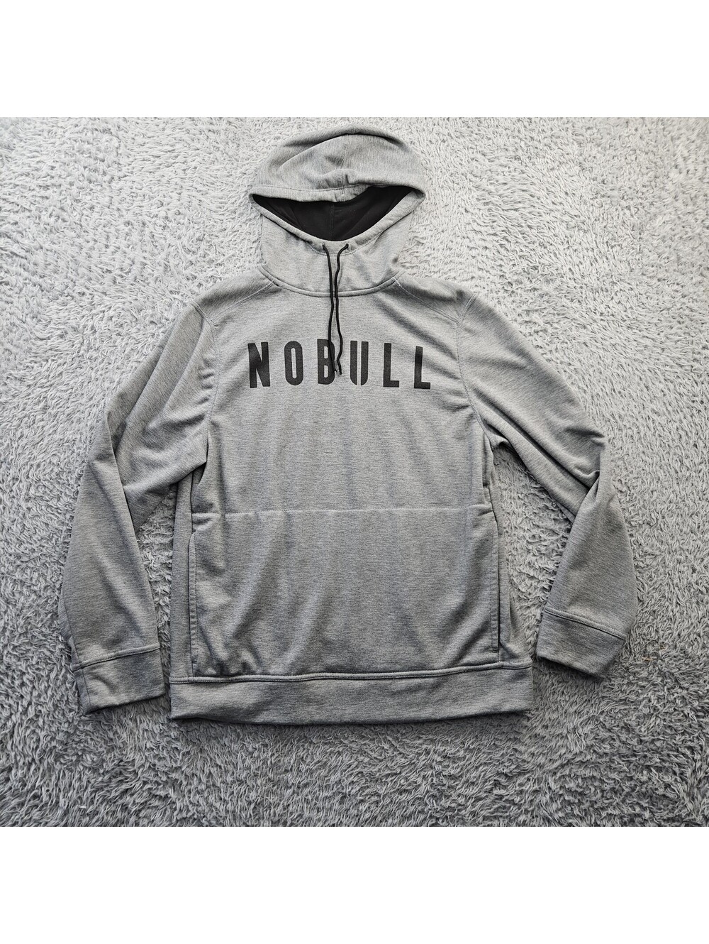 NOBULL Hoodie Men Large Gray Reflective Logo Pullover Running Workout *Tips